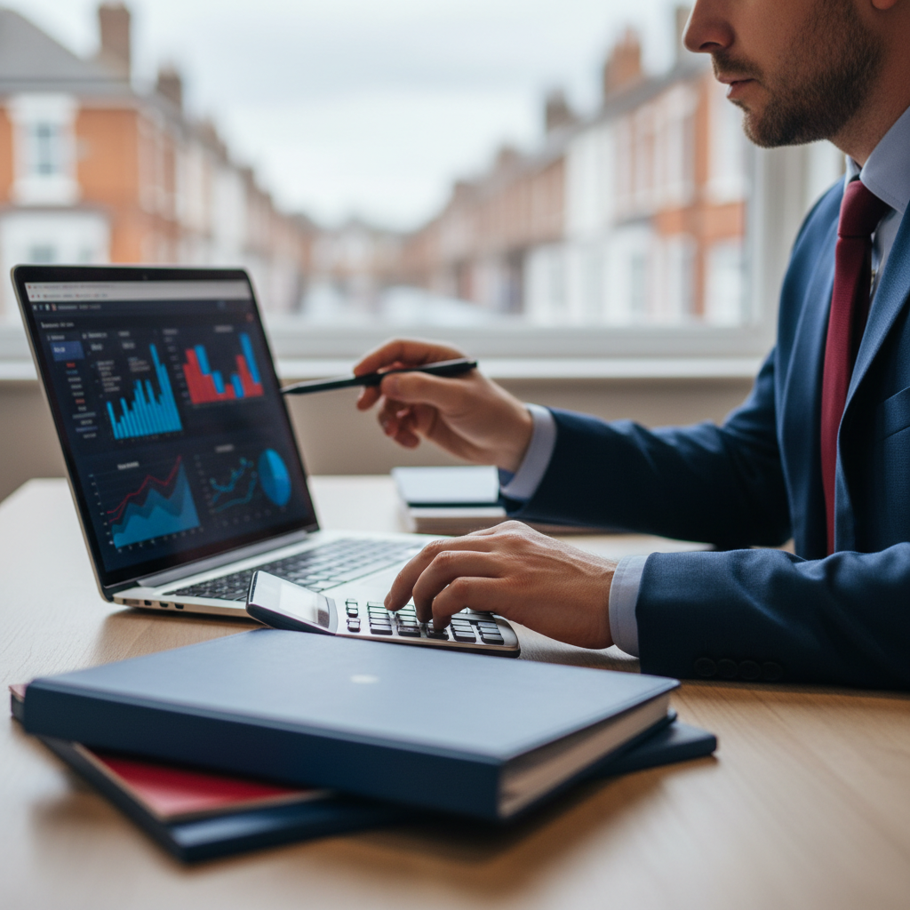Accountant reviewing figures with a client